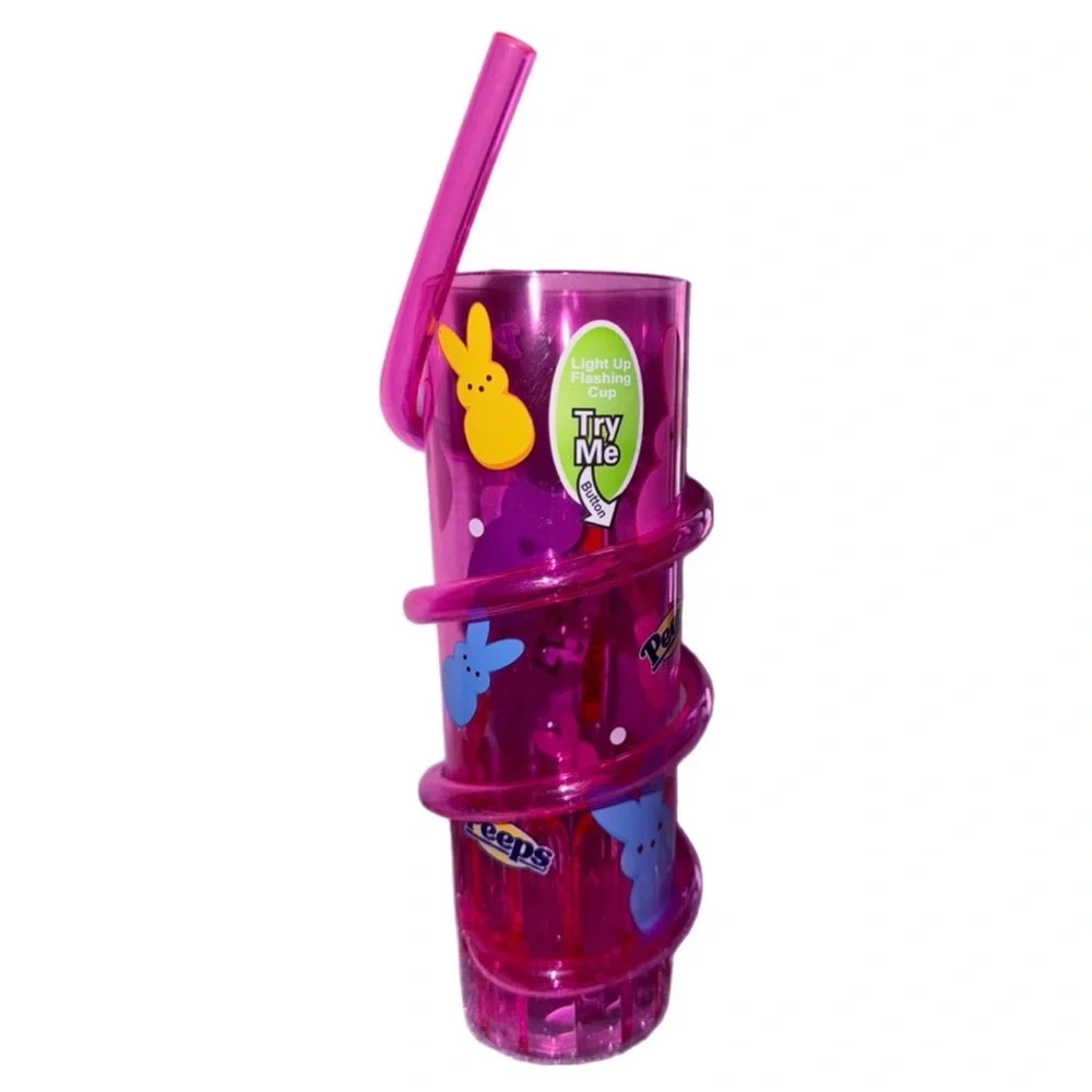 PINK Easter Peeps BUNDLE - Peeps LightUp Cup AND Peeps Bunny Fiber Optic Wand